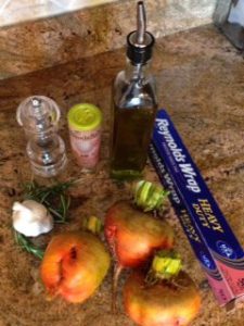 Ingredients for roasted golden beets