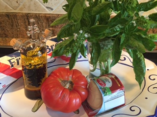 Ugly Tomato, Fresh Mozzarella, Fresh Basil, Olive Oil &amp; Balsamic Vinegar and French Baguette