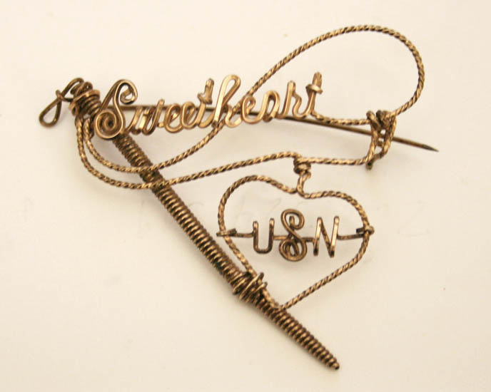 "Trench Art" handmade gift of wire sent home from a soldier in WWII trenches