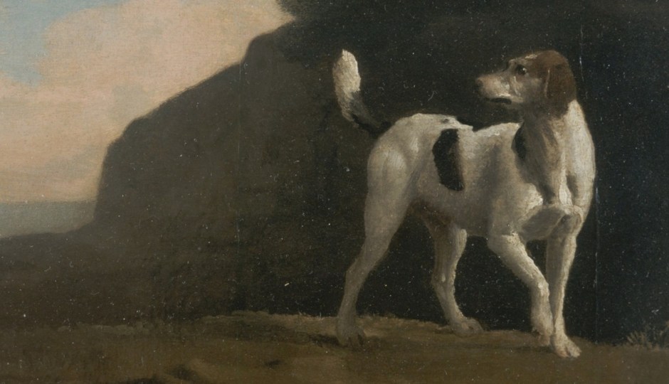 Oil painting of a hound