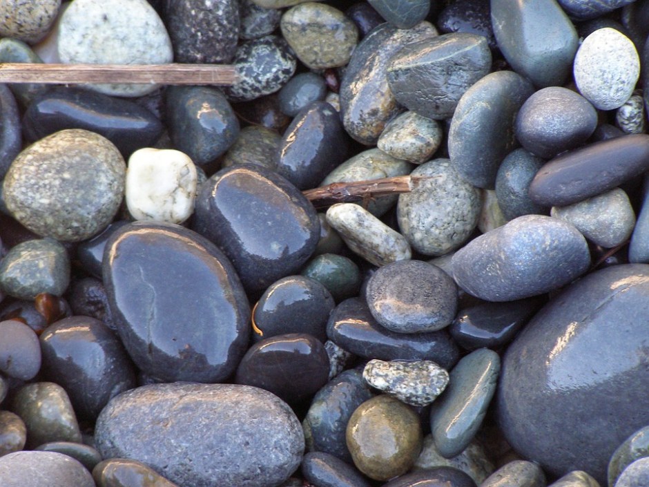 Smooth river rocks