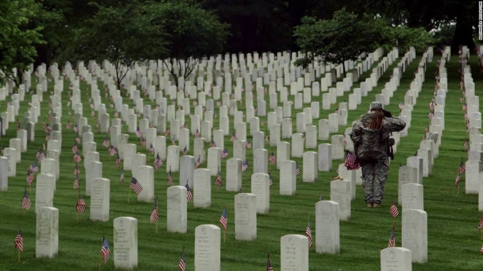Arlington National Cemetery "Flags In" honoring Memorial Day