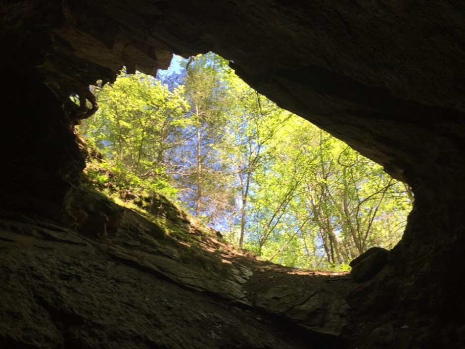Abandon cave opening looking from the inside out
