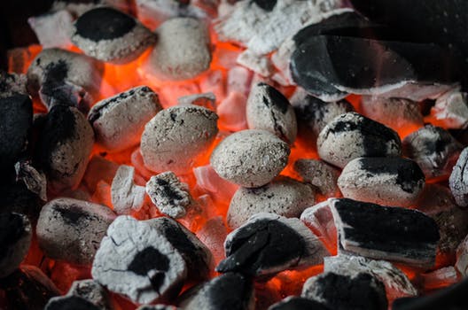 hot charcoal fire