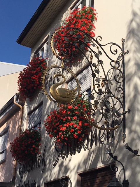 Iron work featuring a swan