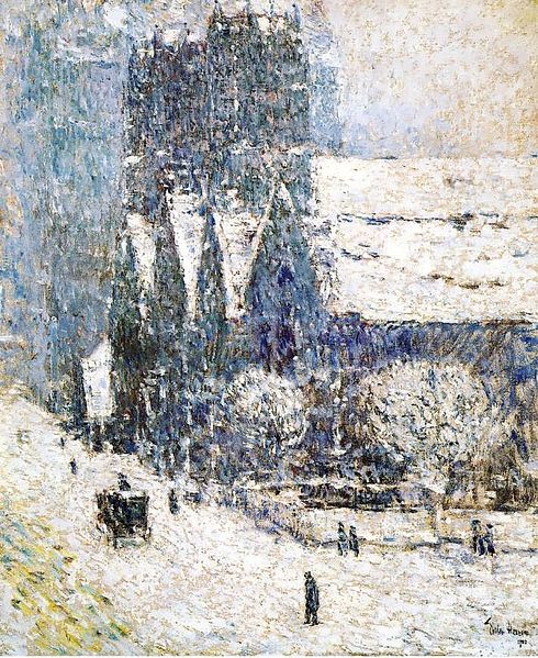 Frederick Childe Hassam-Calvary Church in the Snow