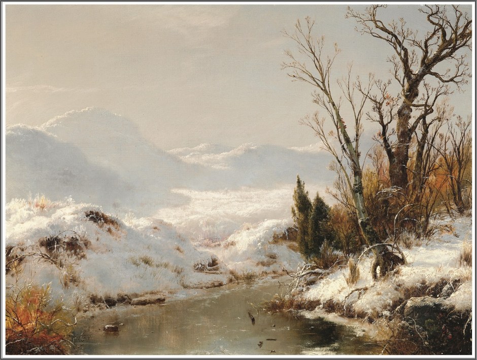 Snow Scene 1856 by Louis Remy Mignot
