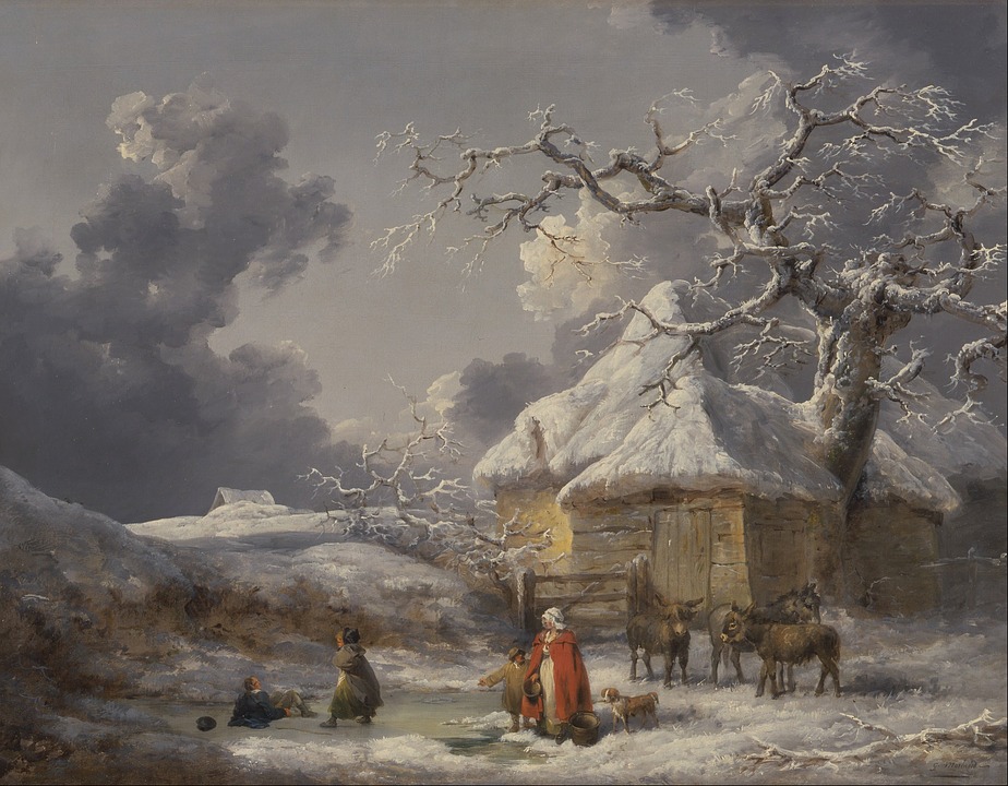 George Morland winter scene painting