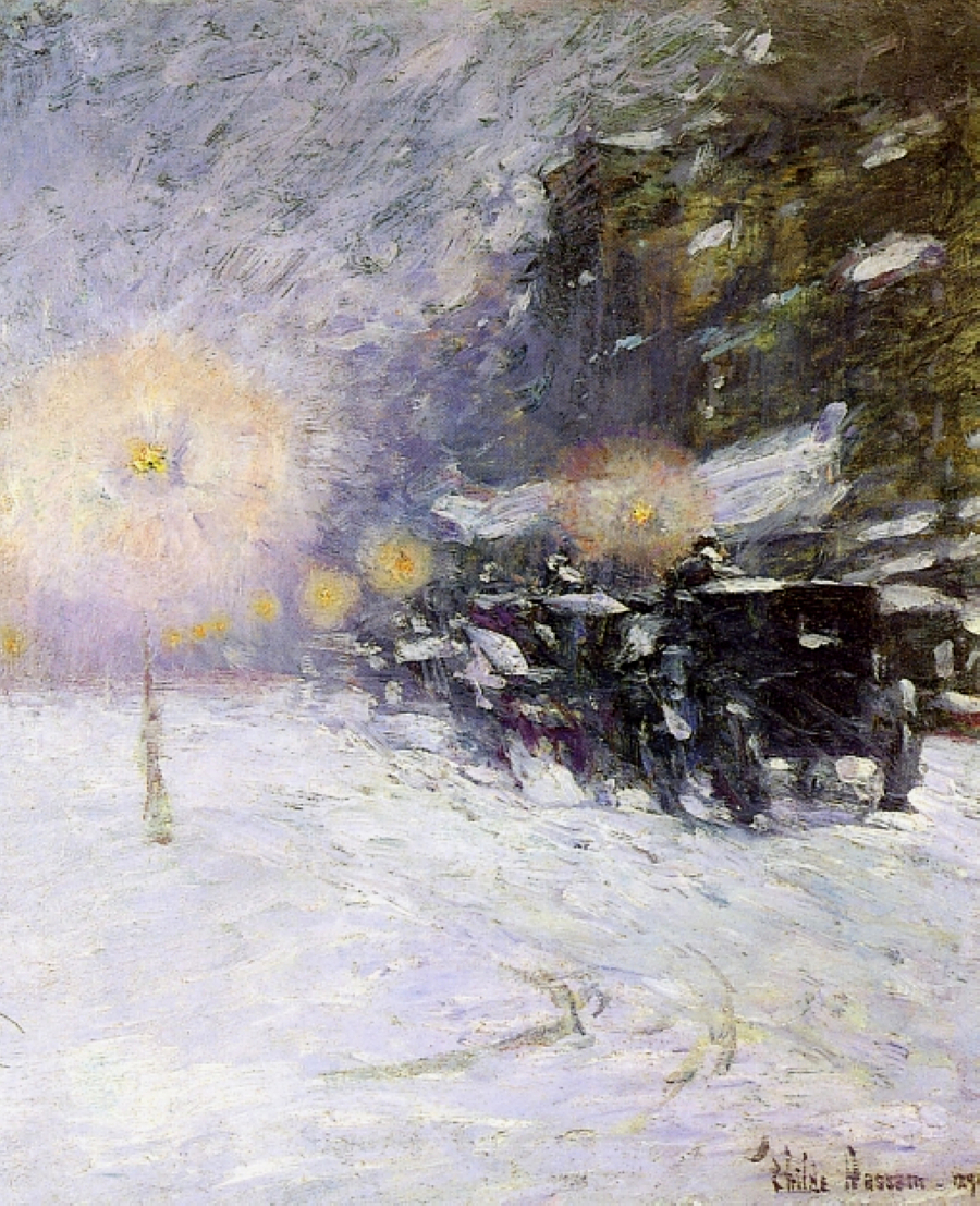 Childe Hassam, impressionist, Winter Midnight