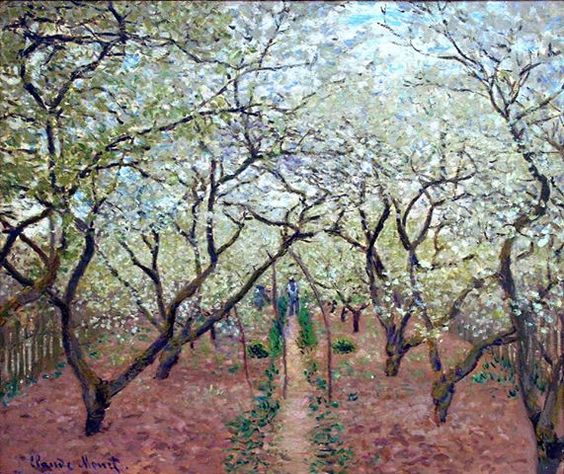 Claude Monet (French, Impressionism, 1840-1926): Orchard in Bloom (Verger en Fleurs), 1879.