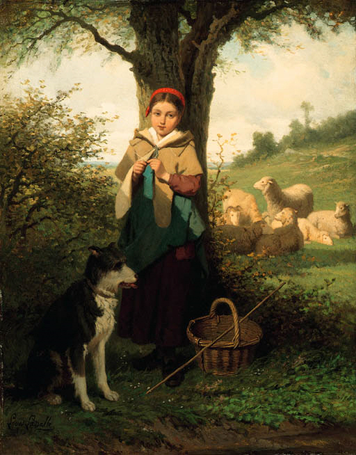 The Shepherdess, Louis Simon Cabaillot Lassalle (1810 – 1870, French)