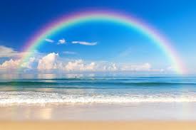 Rainbow over the ocean