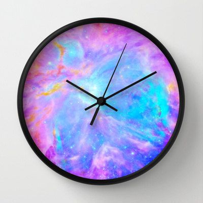 pink and lavender wall clock