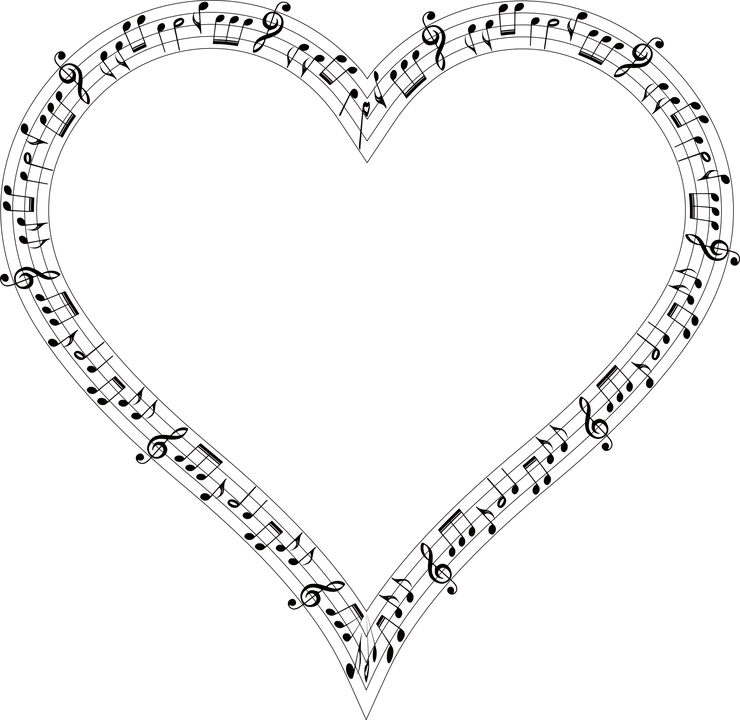 musical notes shaped as a heart